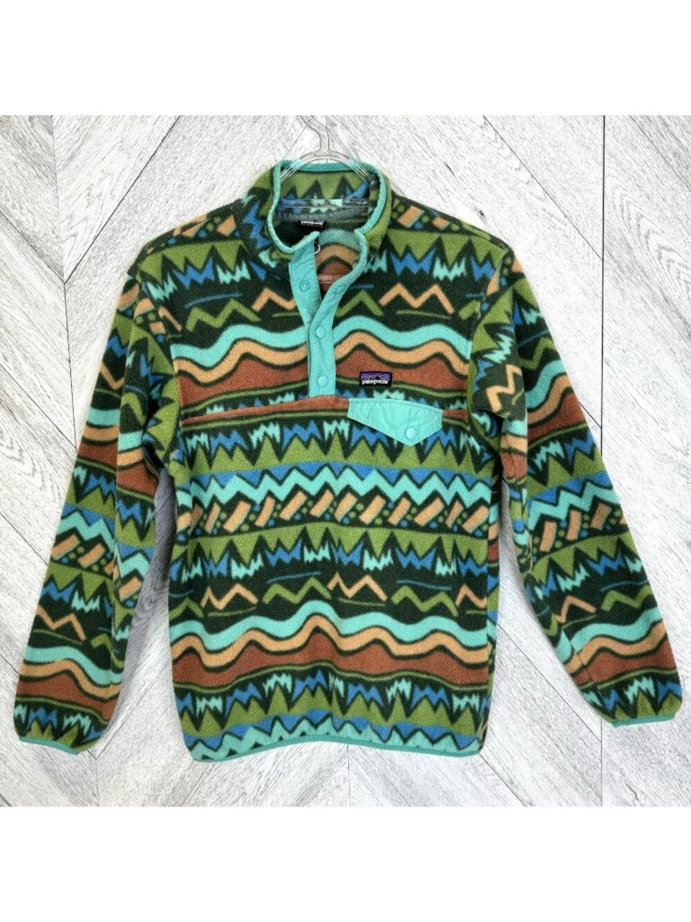 Patagonia Synchilla Snap-T Fleece Pullover Boys Size Large 12 Green Mountain